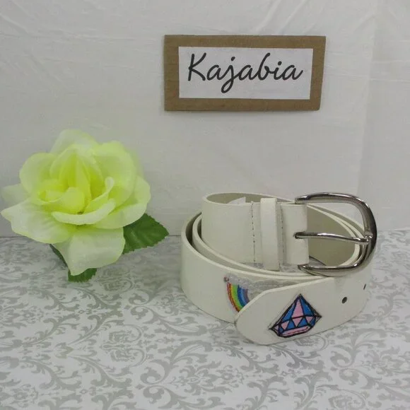 NWOT White Waist Harness Belt Accessories | Nwot White Leather Embellished Belt | Poshmark main image 2
